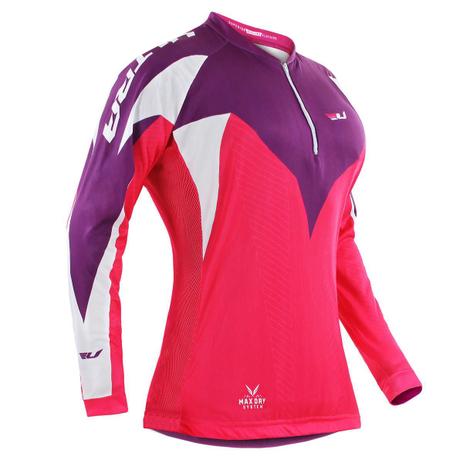 Menor preço em Camisa Ciclismo Ultra Bikes Max Dry Manga Longa Tam G Rosa E Lilás