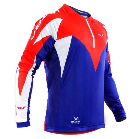 Menor preço em Camisa Ciclismo Ultra Bikes Max Dry Manga Longa Tam GG Azul/Vermelha