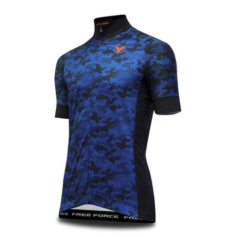 Camisa Ciclista Free Force Army Preto e Azul Tam M Menor preço em Camisa Ciclista Free Force Army Preto e Azul Tam M