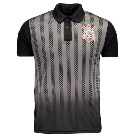 Camisa Corinthians Polo Dark Side Masculino - Preto - Spr Menor preço em Camisa Corinthians Polo Dark Side Masculino - Preto - Spr