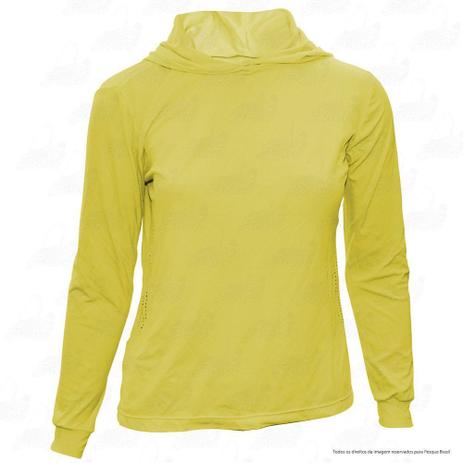 Camisa de Pesca Feminina Ballyhoo com Capuz com Proteção Solar Filtro UV Cor Amarela Menor preço em Camisa de Pesca Feminina Ballyhoo com Capuz com Proteção Solar Filtro UV Cor Amarela