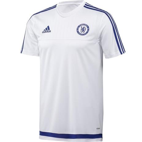 Camisa de treino adidas chelsea - branco e marinho Menor preço em Camisa de treino adidas chelsea - branco e marinho