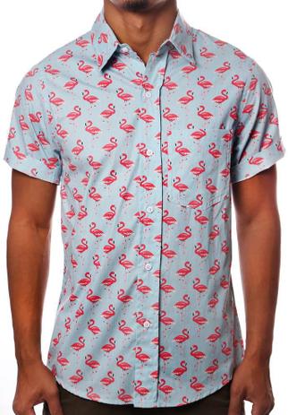 camisa estampada azul