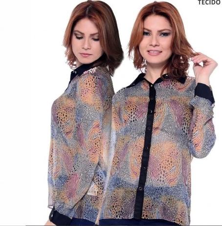 camisa feminina chiffon