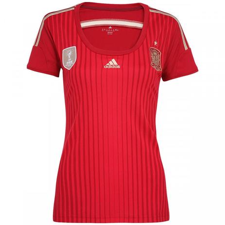 Camisa Feminina Espanha Adidas 2014 Menor preço em Camisa Feminina Espanha Adidas 2014