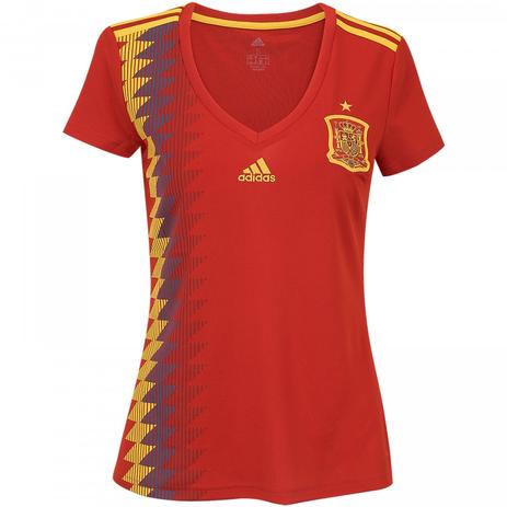 Camisa Feminina Espanha Home Adidas Copa 2018 Menor preço em Camisa Feminina Espanha Home Adidas Copa 2018