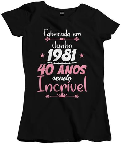 Camiseta 40 anos feminina Clearance
