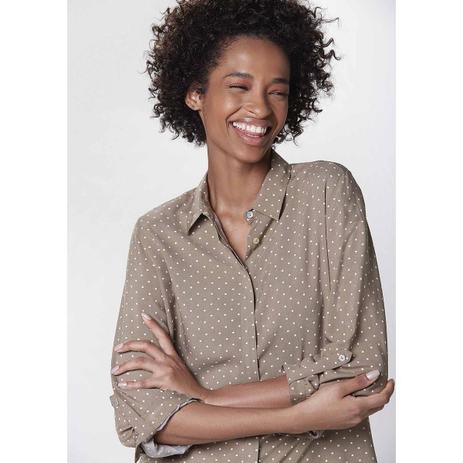camisa feminina manga longa estampada