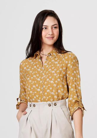 camisa estampada feminina manga longa