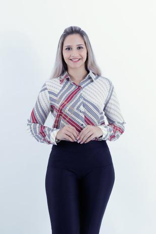 Camisa Feminina Social Crepe Manga Longa Estampada - Instar Menor preço em Camisa Feminina Social Crepe Manga Longa Estampada - Instar