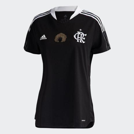 Camisa Flamengo Dia Consciência Negra 21/22 s/n Torcedor Adidas Feminina Menor preço em Camisa Flamengo Dia Consciência Negra 21/22 s/n Torcedor Adidas Feminina