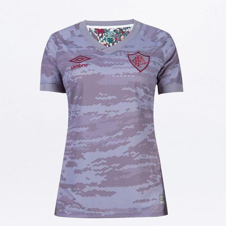 Camisa Fluminense III 21/22 s/n Torcedor Umbro Feminina Menor preço em Camisa Fluminense III 21/22 s/n Torcedor Umbro Feminina