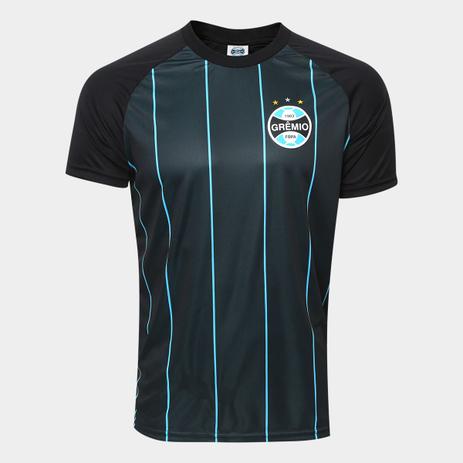 Camisa Grêmio Retro Masculina - Preto Menor preço em Camisa Grêmio Retro Masculina - Preto