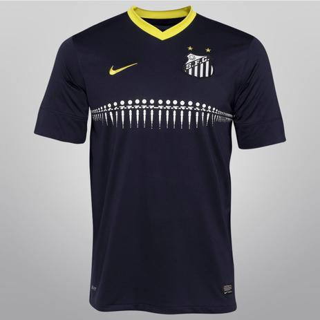 Camisa Infantil Nike Santos 3 13/14 S/nº Azul Menor preço em Camisa Infantil Nike Santos 3 13/14 S/nº Azul