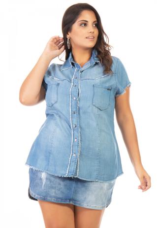 camisa jeans feminina zattini