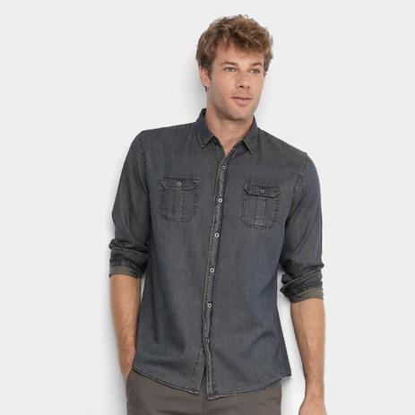 Camisa Jeans Manga Longa Watkins & Krown Masculina - WATKINS&KROWN Menor preço em Camisa Jeans Manga Longa Watkins & Krown Masculina - WATKINS&KROWN