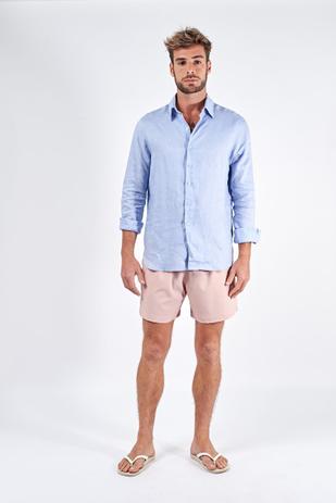 camisa slim azul