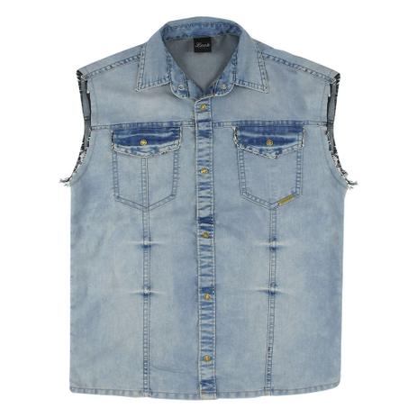 camisa jeans e colete