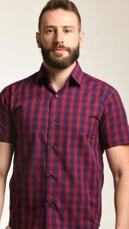 camisas masculinas xadrez manga curta