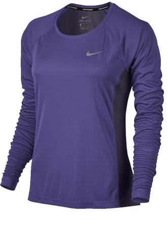 Camisa Manga Longa Nike Dry Miler Feminina Roxa Menor preço em Camisa Manga Longa Nike Dry Miler Feminina Roxa