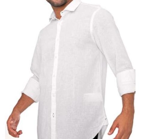 camisa social masculina off white
