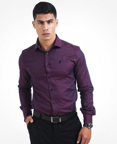 Camisa Masculina Social Slim Vinho - Hórus oficial Menor preço em Camisa Masculina Social Slim Vinho - Hórus oficial