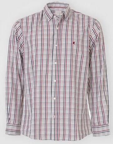 camisa xadrez manga longa vermelha masculina