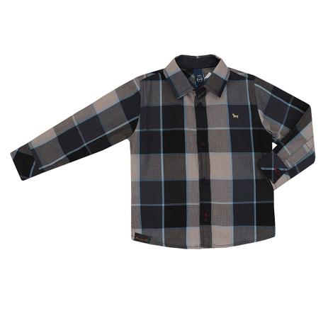 Camisa Masculino Bebê Manga Longa Quadriculado - 1+1 Menor preço em Camisa Masculino Bebê Manga Longa Quadriculado - 1+1