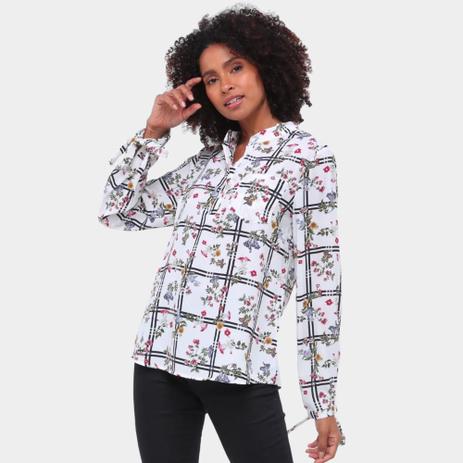 camisa florida feminina