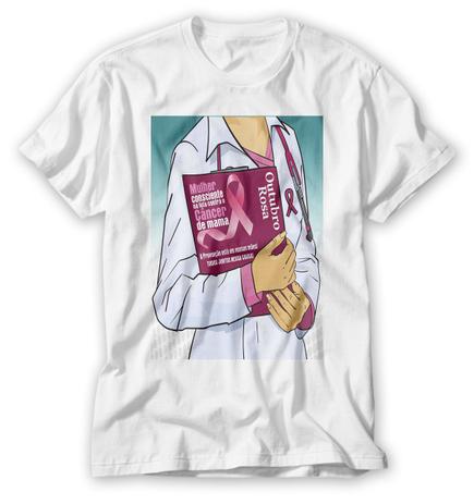 camiseta câncer de mama feminina