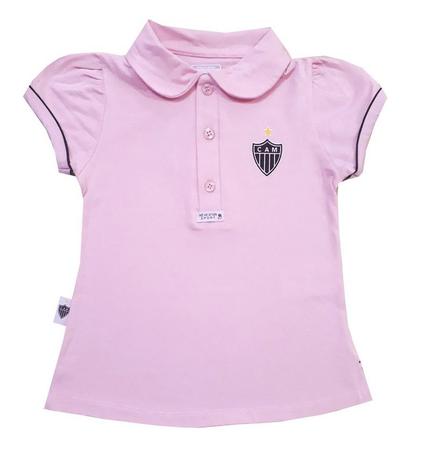 Camisa Polo Infantil Atlético MG Rosa Oficial - Revedor Menor preço em Camisa Polo Infantil Atlético MG Rosa Oficial - Revedor