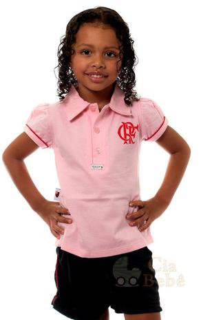 Camisa Polo Infantil Flamengo Rosa Oficial - Revedor Menor preço em Camisa Polo Infantil Flamengo Rosa Oficial - Revedor