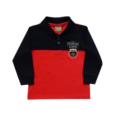 Camisa polo infantil menino manga longa - Milon Menor preço em Camisa polo infantil menino manga longa - Milon