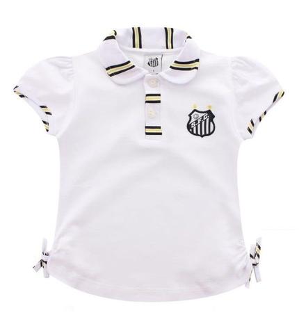 Camisa Polo Infantil Santos Feminina Oficial - Revedor Menor preço em Camisa Polo Infantil Santos Feminina Oficial - Revedor