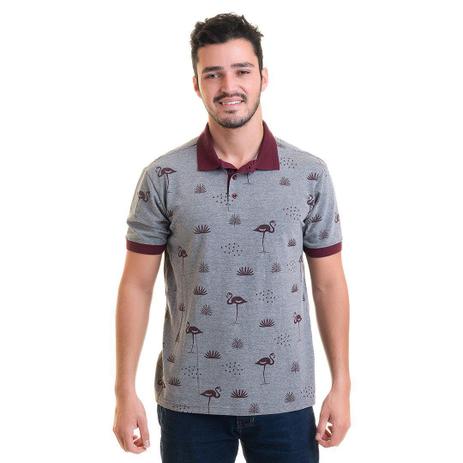 camiseta polo masculina estampada