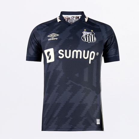 Camisa Santos III 21/22 Torcedor Masculina - Marinho+Bege Menor preço em Camisa Santos III 21/22 Torcedor Masculina - Marinho+Bege