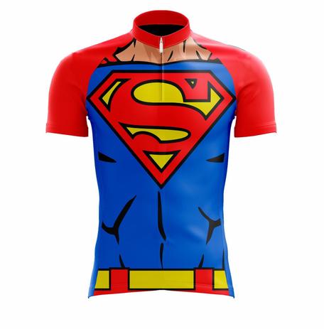 Camisa scape super homem azul e vermelha - ciclismo Menor preço em Camisa scape super homem azul e vermelha - ciclismo