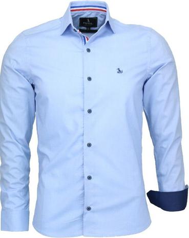 camisa social slim azul