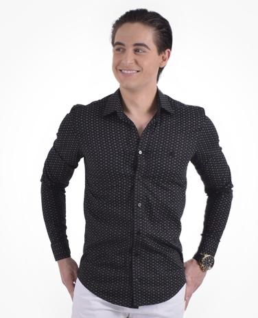 Camisa Social Estampada Masculina Slim - Levok Menor preço em Camisa Social Estampada Masculina Slim - Levok