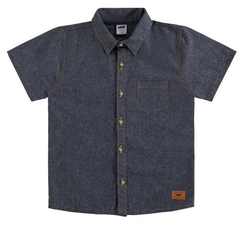 Camisa Social Infantil Masculina Jeans Marlan Menor preço em Camisa Social Infantil Masculina Jeans Marlan