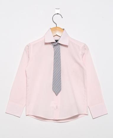 camisa social infantil rosa