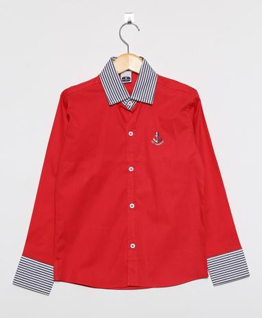 camisa social infantil vermelha