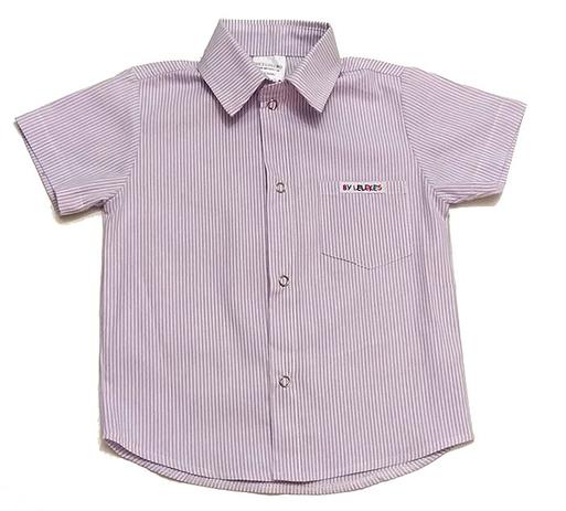 camisa social listrada manga curta