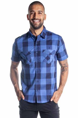 Menor preço em Camisa Social Manga Curta Xadrez- Konyk