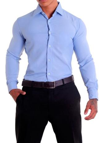 camisa social masculina slim fit
