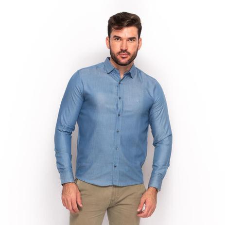 camisa polo jeans masculina