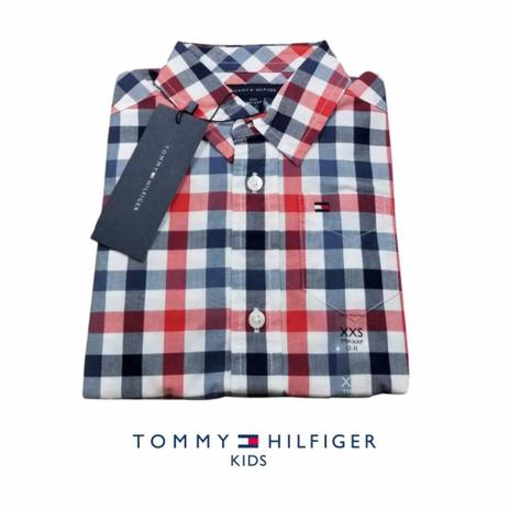 camisa xadrez tommy hilfiger infantil