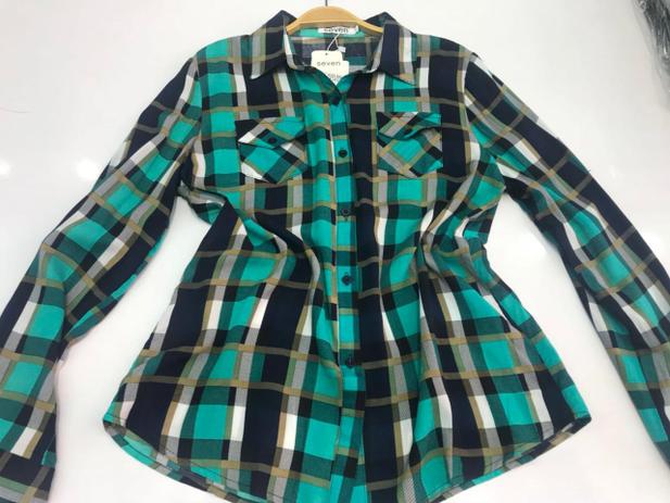 camisa xadrez feminina verde