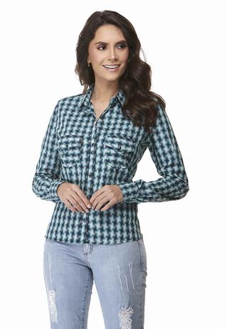 camisa xadrez feminina sem manga