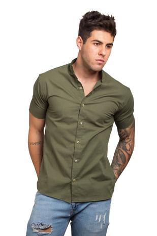 camisa de botão estilo militar